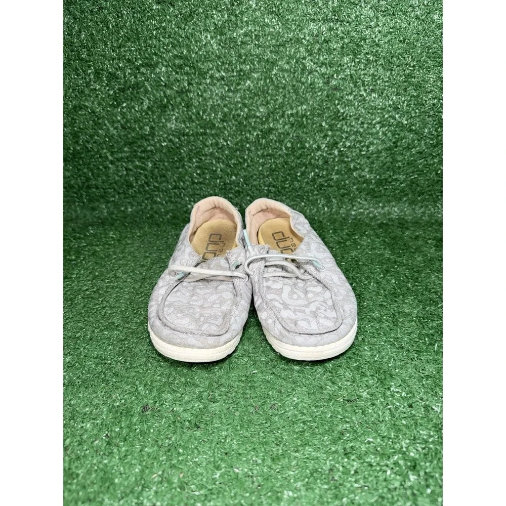 Hey Dude Wendy Toddler‎ Size 11C Grey White Walking Shoes Comfy Loafer Slip On